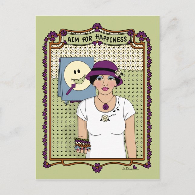 Cartão Postal Objetivo Para Felicidade_A_ Postcard (Frente)
