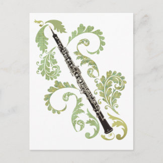 Cartão Postal Oboe e Folhagem