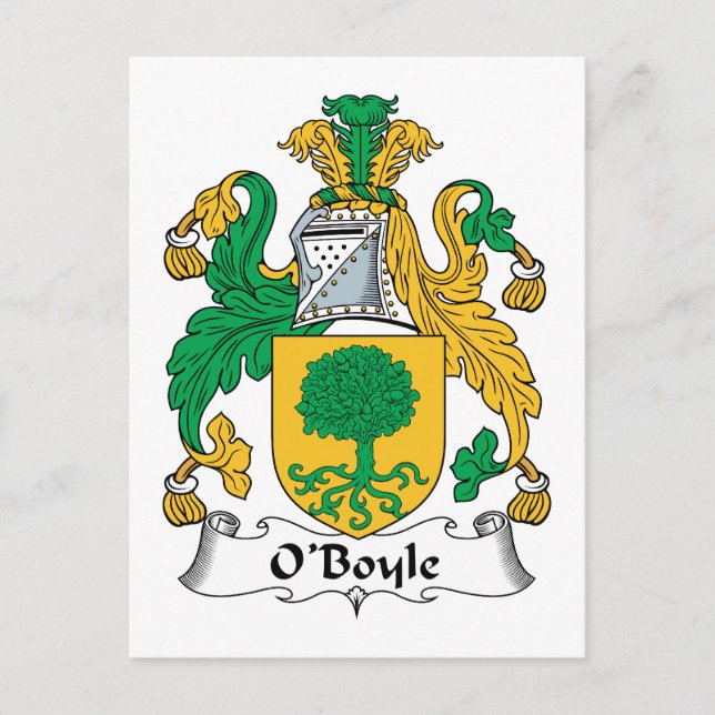 Cartão Postal O'Boyle Family Crest (Frente)
