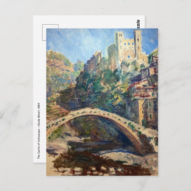 Cartão Postal Obra de arte de Claude Monet - O Castelo de Dolcea (Frente/Verso)
