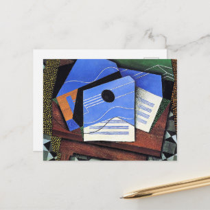 Cartão Postal Obra de arte de Juan Gris, Guitarra em uma Mesa,