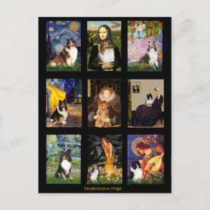 Cartão Postal Obra-Prima Composta de Shetland Sheepdog