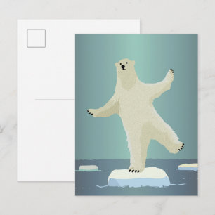 Cartão Postal Obras de Arte do Urso Polar em Equilíbrio no Icebe