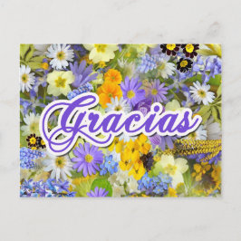 Cartão Postal - Obrigada - Floral