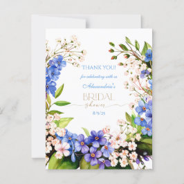Cartão Postal Obrigada Something Blue: Baby’s Breath & Flax