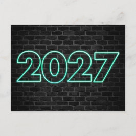 Cartão Postal Obrigado 2027Letreiro de Neon Ano Novo