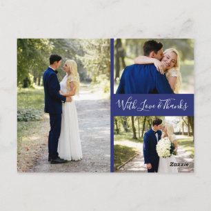 Cartão Postal Obrigado azul de Delfts Blauw Delft você colagem