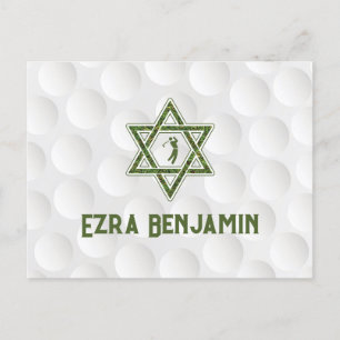 Cartão Postal Obrigado Bar Mitzvah Tema de Golfe