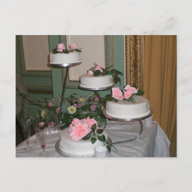 Cartão Postal Obrigado Bolo de Casamento (Frente)