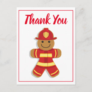 Cartão Postal Obrigado Bombeiro Gingerpão Homem