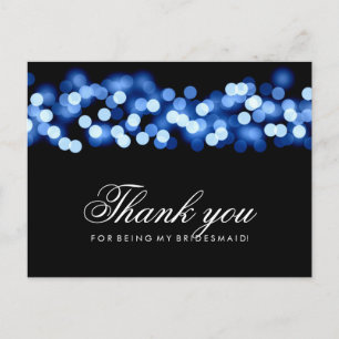 Cartão Postal Obrigado Bridesmaid Blue Hollywood Glam