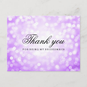 Cartão Postal Obrigado, Bridesmaid Luzes Roxas