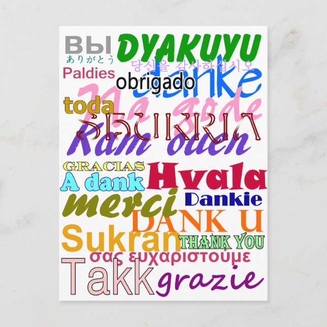 Cartão Postal Obrigado Cartão-Postal (Frente)