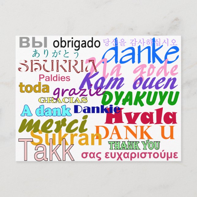 Cartão Postal Obrigado Cartão-Postal (Frente)