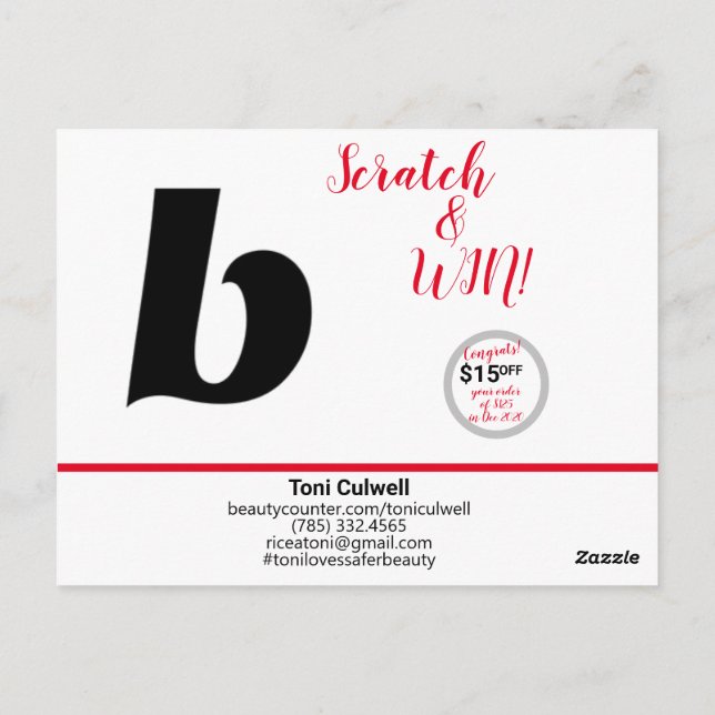 Cartão Postal Obrigado Cartão-postal com Giveaway (Verso)