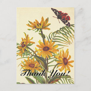 Cartão Postal "Obrigado!" + Cartão-postal das flores