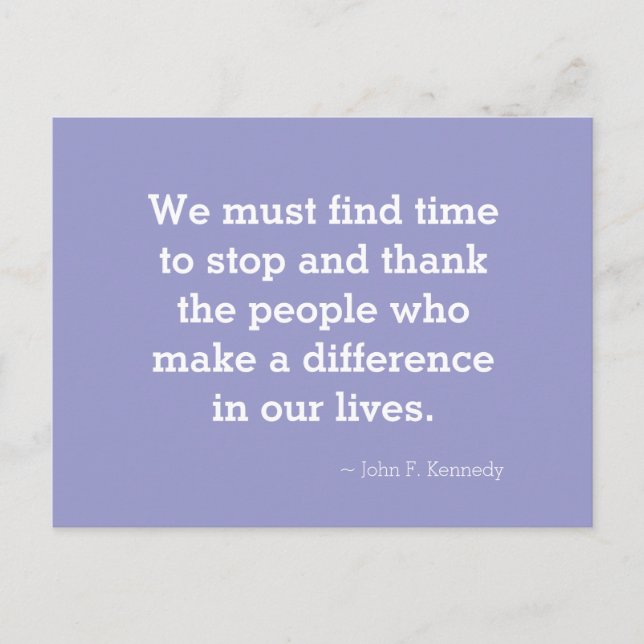 Cartão Postal Obrigado Cartão-postal de citação inspiracional (Frente)