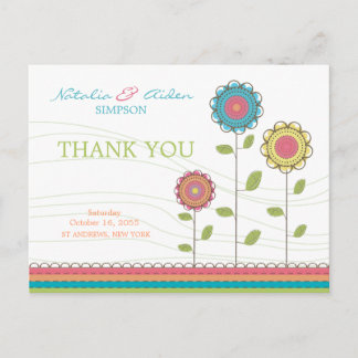 Cartão Postal Obrigado Cartão-Postal Do Rainbow Colorful Tall Fl