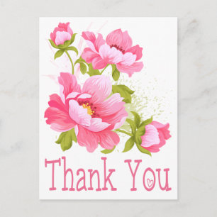 Cartão Postal Obrigado Cartaz Floral Pintor Pintor