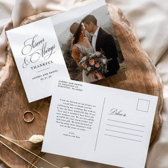 Cartão Postal Obrigado Casamento Para Sempre e Sempre  (Criador carregado)