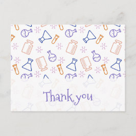 Cartão Postal Obrigado Científico Roxo e Laranja