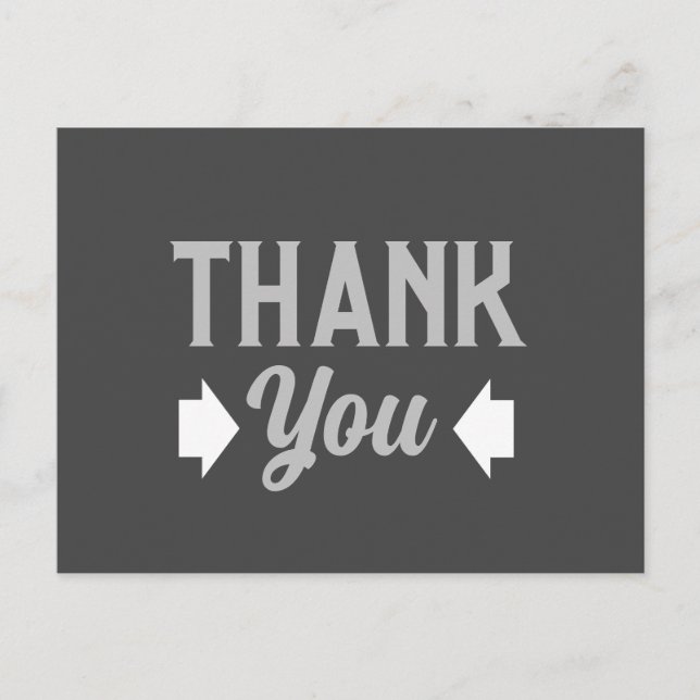 Cartão Postal Obrigado Cinza Masculino ou Empresarial (Frente)