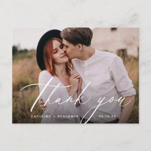 Cartão Postal Obrigado clássico de caligrafia elegante que você