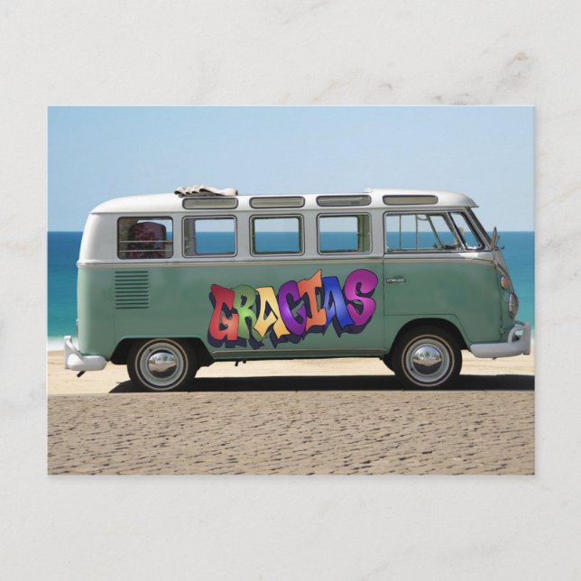 Cartão Postal Obrigado com um Gracias Graffiti em Postcard de Va (Frente)