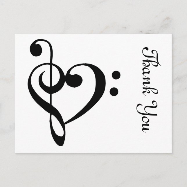 Cartão Postal Obrigado coração musical (Frente)