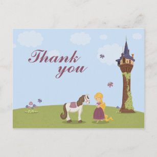 Cartão Postal Obrigado da garota da torre rapunzel, que você pos