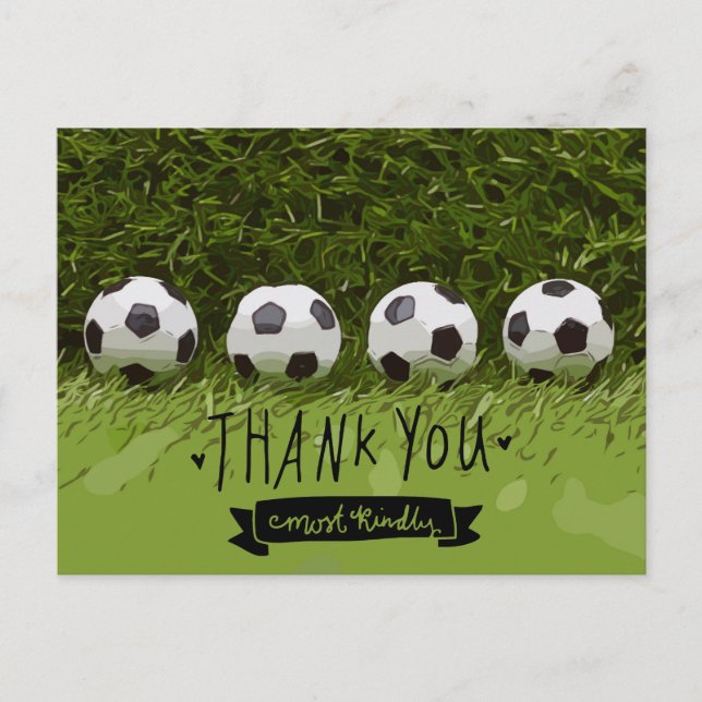 Cartão Postal Obrigado de bola de futebol (Frente)