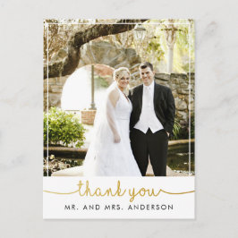 Cartão Postal obrigado de casamento com fotos verticais, você po