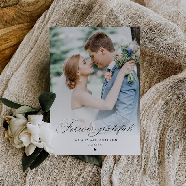 Cartão Postal obrigado de casamento da caligrafia negra (Criador carregado)