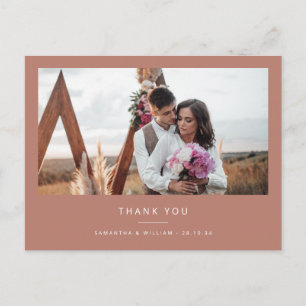 Cartão Postal Obrigado de casamento mínimo simples que você foto
