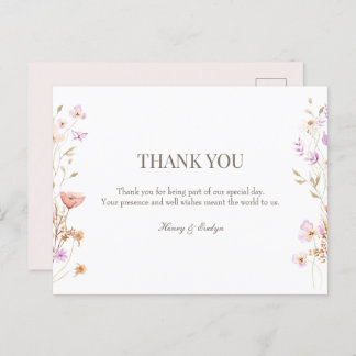 Cartão Postal obrigado de casamento postal