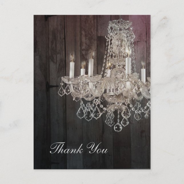 Cartão Postal Obrigado de casamento Russo Chandelier (Frente)
