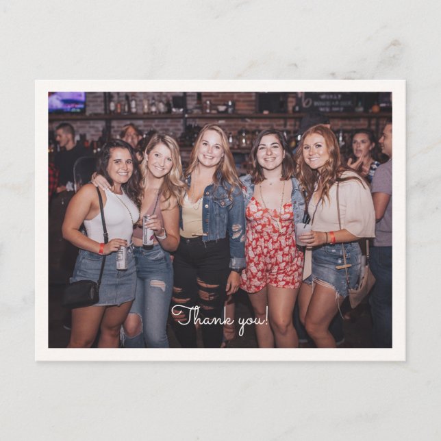 Cartão Postal Obrigado de fotos de solteiro (Frente)