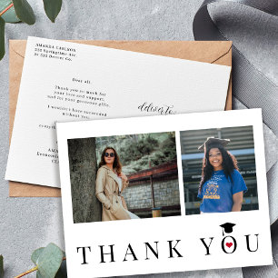 Cartão Postal Obrigado de graduação seu texto fotográfico person