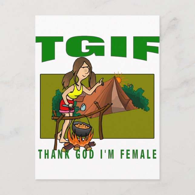 Cartão Postal Obrigado Deus, sou mulher (Frente)