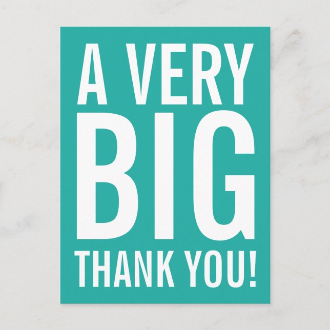 Cartão Postal Obrigado do casamento do azul de turquesa você (Frente)