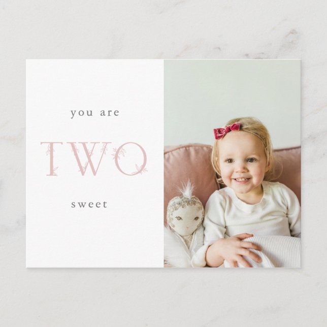 Cartão Postal obrigado do segundo aniversário que você posta a p (Frente)