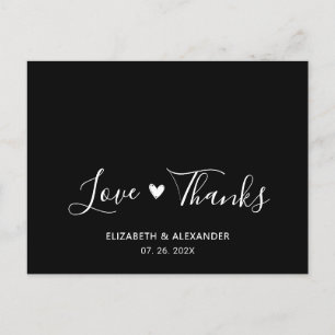 Cartão Postal Obrigado e amor do orçamento casamento
