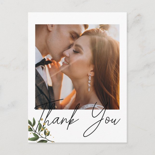 Cartão Postal  Obrigado Elegante Foto Chique  (Frente)