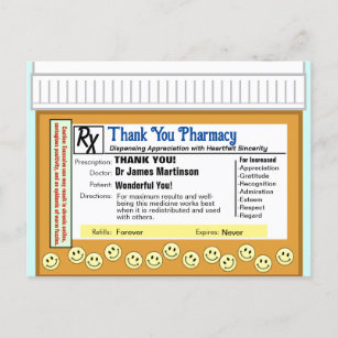 Cartão Postal Obrigado Farmácia