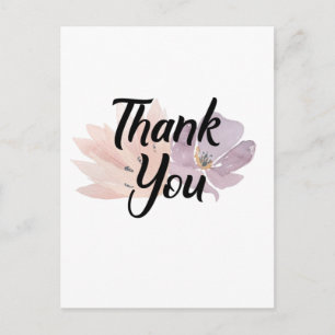 Cartão Postal Obrigado Favor Floral