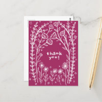 OBRIGADO Floral Caprichoso Esboço Desenho à Mão