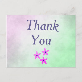 Cartão Postal Obrigado Flores Roxas