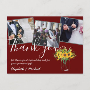 Cartão Postal Obrigado Fotos De Casamento Texto De Sobreposiçã