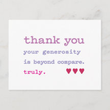 Obrigado. Generosidade Incomparável. Verdadeiramen