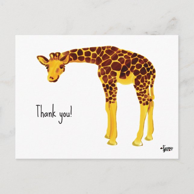 Cartão Postal Obrigado, Giraffe Card (Frente)